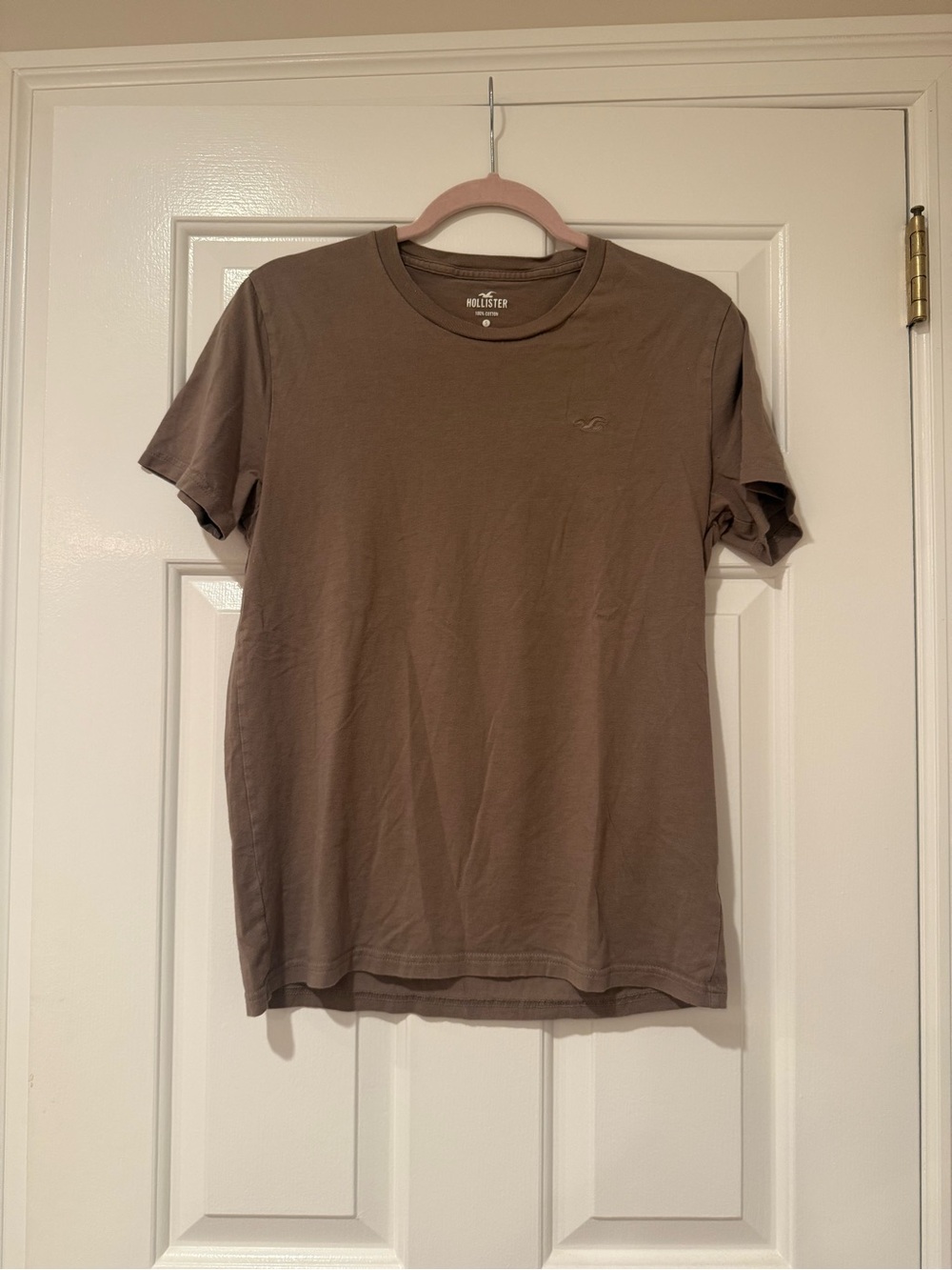 Hollister Men's Crew Neck Tee in Brown
